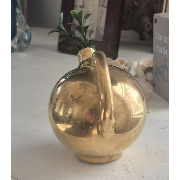 Vtg Mid Century Modern Gold Ceramic Miniature Decorative Jug Paint Chip - Picture 3 of 4